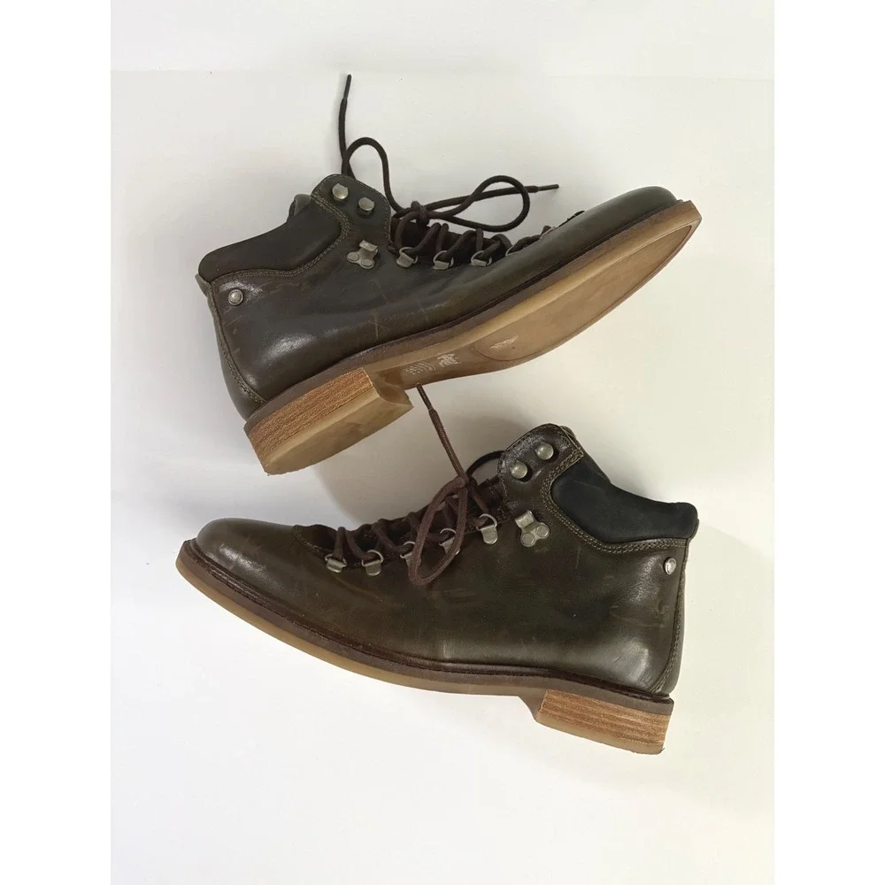 Pajar Canada Mens Waterproof Leather Hiking Boots Olive Green EU 43 US 10-10.5